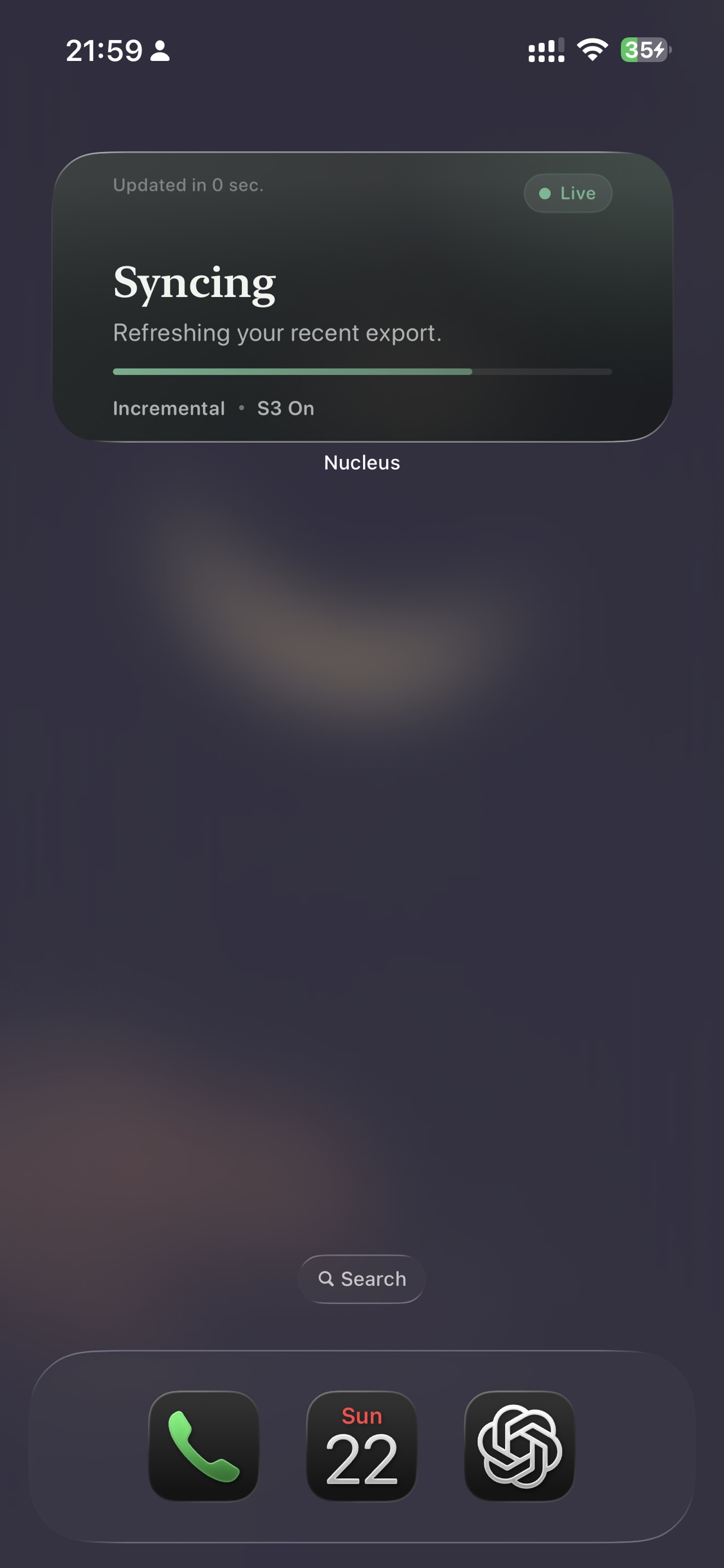 Nucleus home screen widget